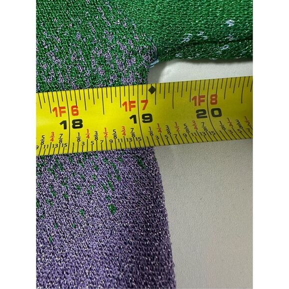 Maje Metallic Multicolor Full Zip Hooded Sweater Blue Purple Green SIZE S/M - Picture 10 of 14